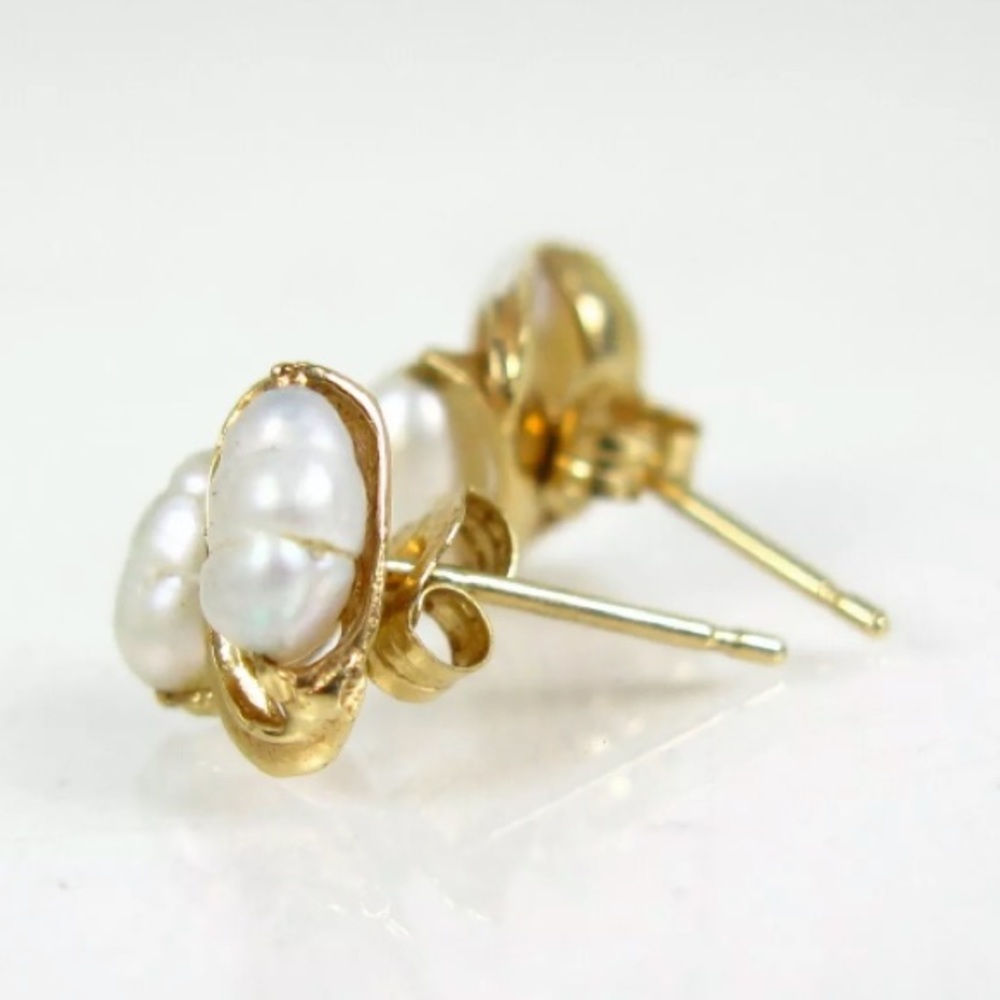 ❌❌❌SOLD❌❌❌VINTAGE SOLID 14KT GOLD FREASH WATER PEARL EARRINGS. FINAL PRICE. - Picture 11 of 12